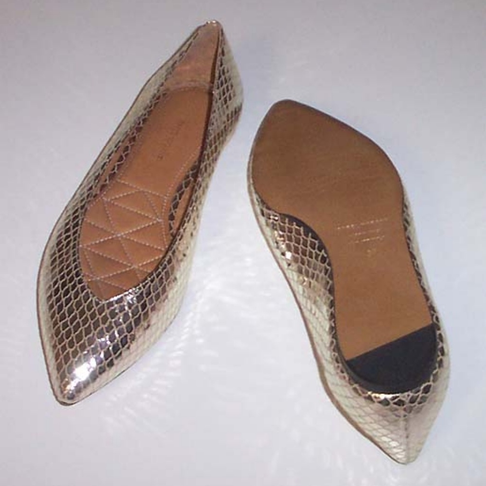 NEW ISABEL MARANT Plumy gold python print flat 37 - Picture 3 of 5